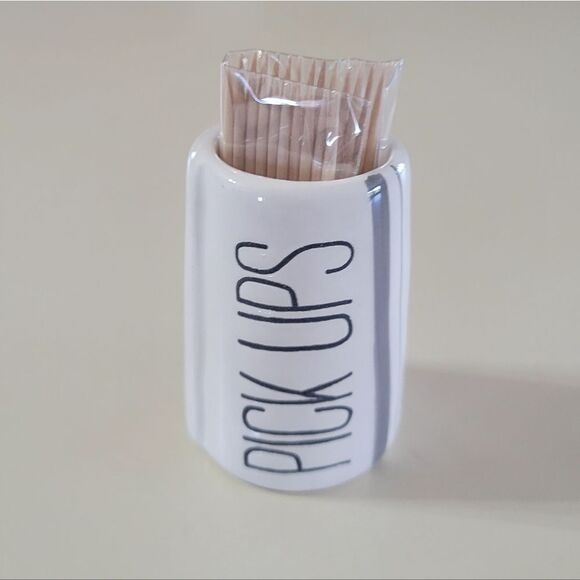 Bistro Ceramic PICK UPS Toothpick Holder with Toothpicks - Picture 4 of 6